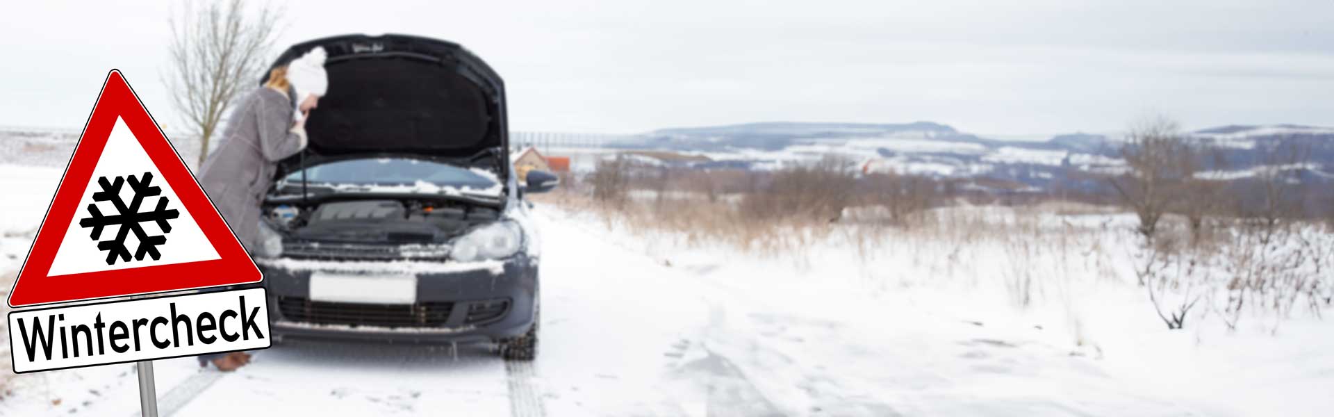 Stehengebliebenes Fahrzeug Winter